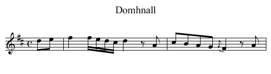 Domhnall - staff notation