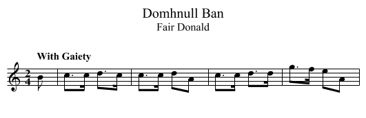 Domhnull Ban - staff notation