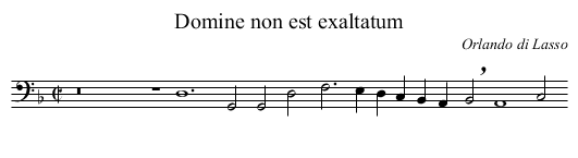 Domine non est exaltatum - staff notation