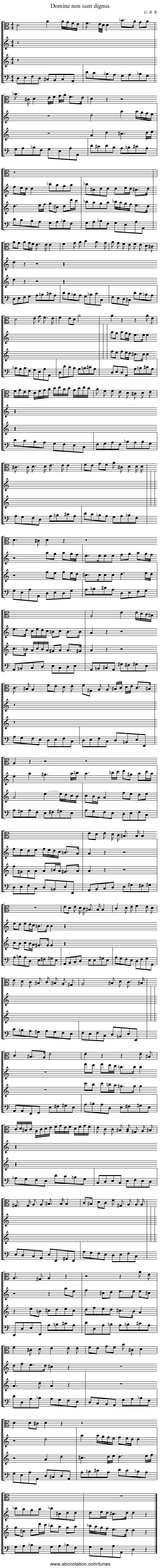 Domine non sum dignus - staff notation