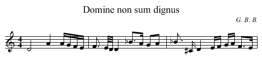 Domine non sum dignus - staff notation