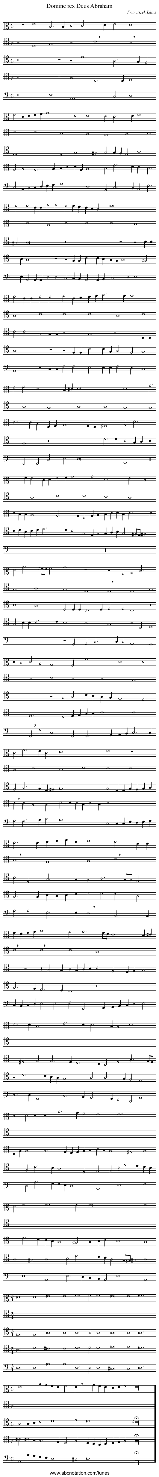 Domine rex Deus Abraham - staff notation