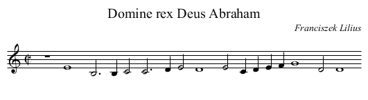 Domine rex Deus Abraham - staff notation