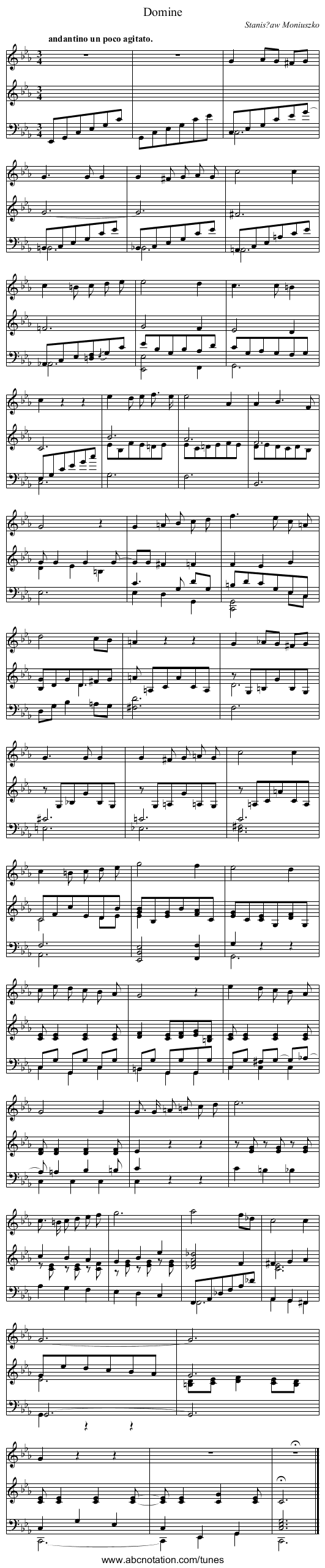 Domine - staff notation