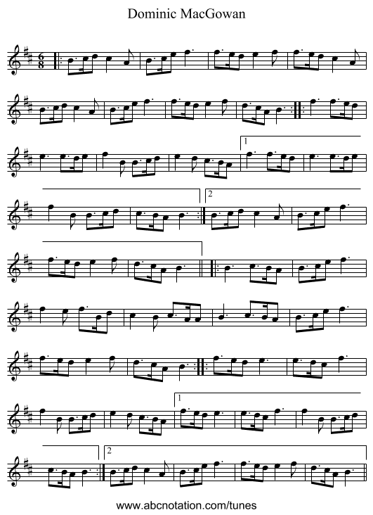 Dominic MacGowan - staff notation