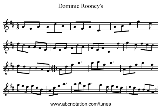 Dominic Rooney's - staff notation