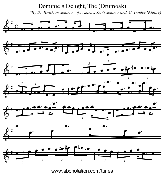 Dominie’s Delight, The (Drumoak) - staff notation