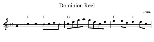 Dominion Reel - staff notation