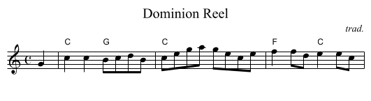 Dominion Reel - staff notation