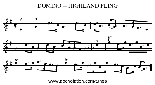 DOMINO -- HIGHLAND FLING - staff notation