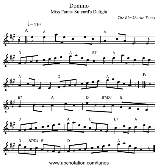 Domino - staff notation