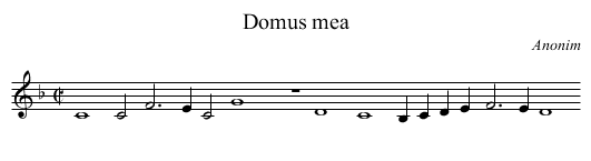 Domus mea - staff notation