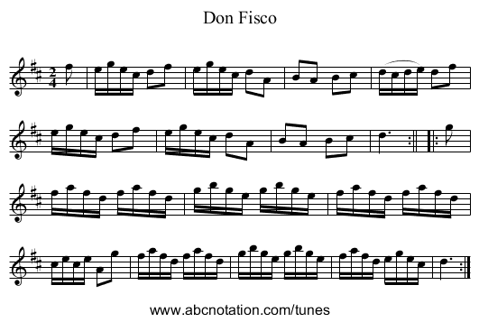 Don Fisco - staff notation
