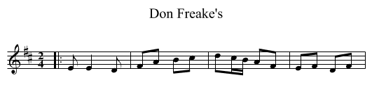 Don Freake's - staff notation