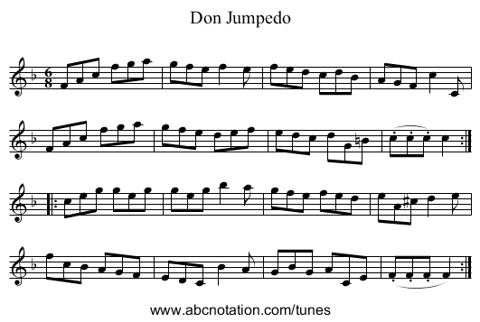 Don Jumpedo - staff notation