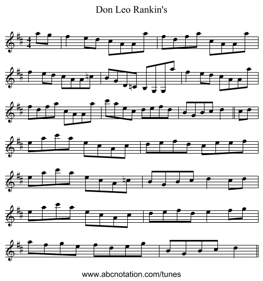 Don Leo Rankin's - staff notation