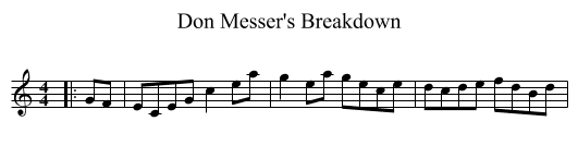 Don Messer's Breakdown - staff notation