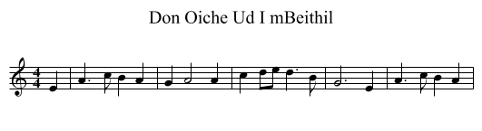 Don Oiche Ud I mBeithil - staff notation