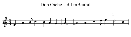 Don Oiche Ud I mBeithil - staff notation
