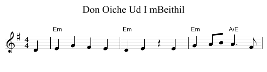 Don Oiche Ud I mBeithil - staff notation