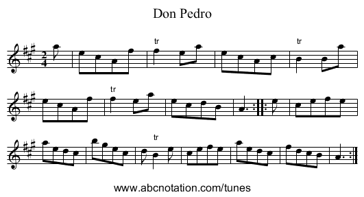 Don Pedro - staff notation