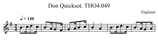 Don Quicksot. THO4.049 - staff notation