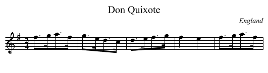 Don Quixote - staff notation