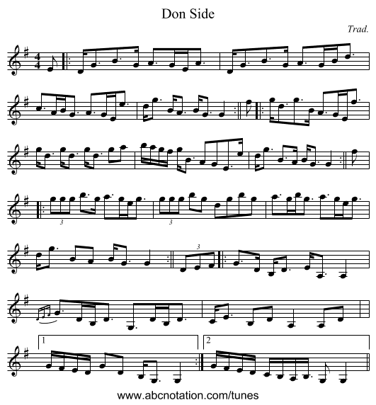 Don Side - staff notation