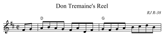 Don Tremaine's Reel - staff notation
