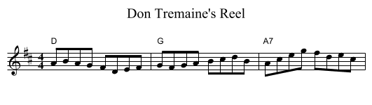 Don Tremaine's Reel - staff notation