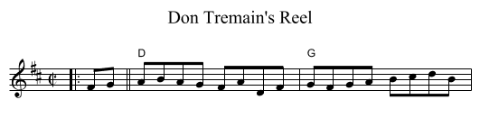 Don Tremain's Reel - staff notation