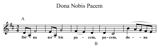 Dona Nobis Pacem - staff notation