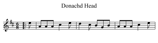 Donachd Head - staff notation