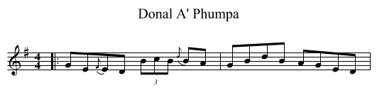Donal A' Phumpa - staff notation
