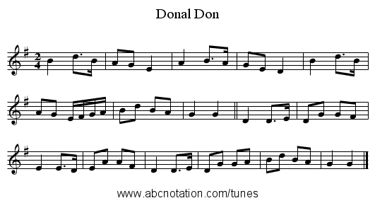 Donal Don - staff notation