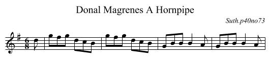 Donal Magrenes A Hornpipe - staff notation