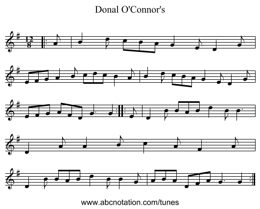 Donal O'Connor's - staff notation