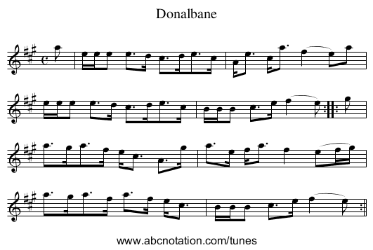 Donalbane - staff notation