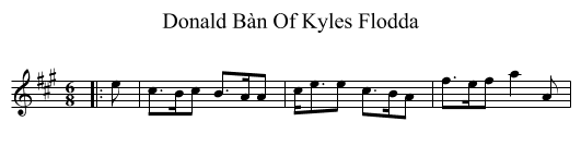 Donald Bàn Of Kyles Flodda - staff notation