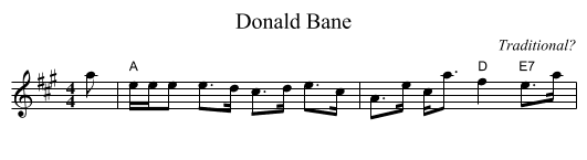 Donald Bane - staff notation