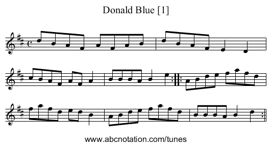 Donald Blue [1] - staff notation