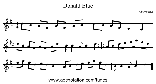Donald Blue - staff notation