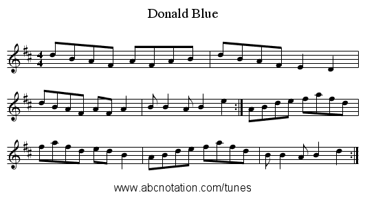 Donald Blue - staff notation