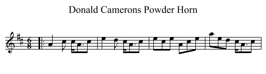 Donald Camerons Powder Horn - staff notation