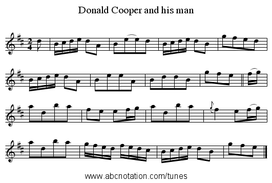 Donald Cooper and his man - staff notation
