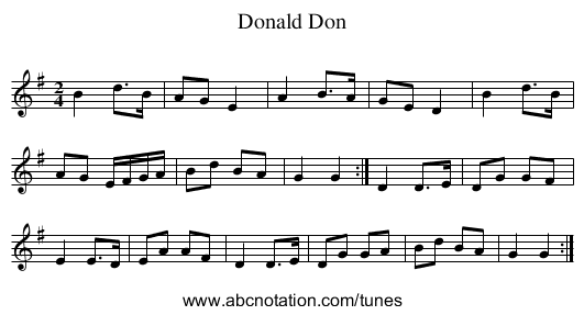 Donald Don - staff notation