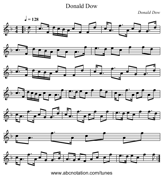 Donald Dow - staff notation