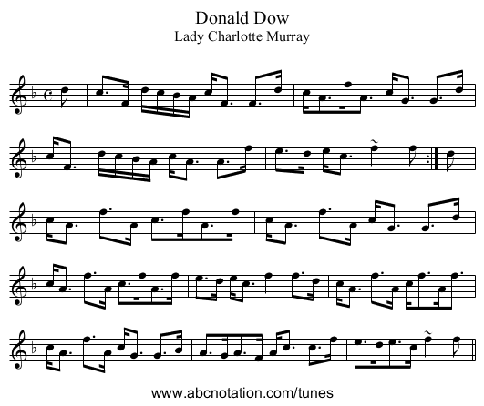 Donald Dow - staff notation