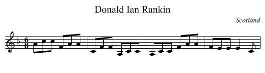 Donald Ian Rankin - staff notation