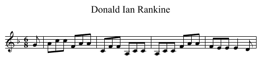 Donald Ian Rankine - staff notation